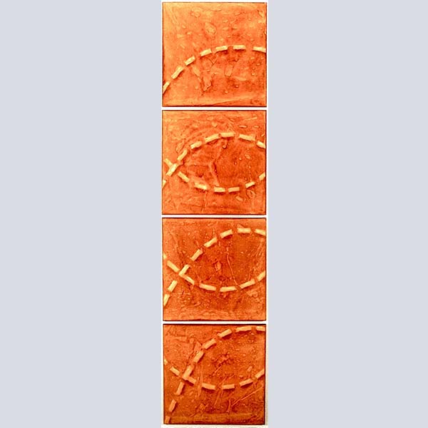 Circustante Aria 1989,Acryl Nessel, 200x50cm, 4 teilig