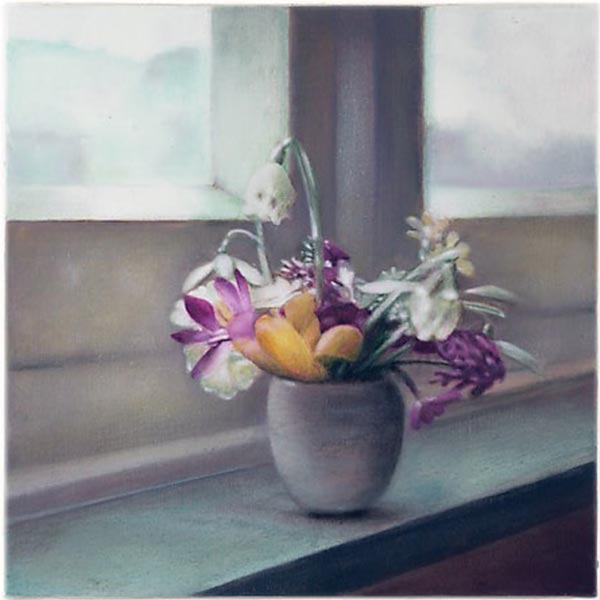 Schneeglöckchen 2004,Öl Lw,40x40cm